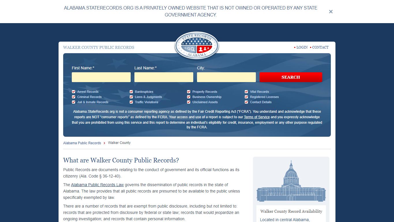 Walker County Arrest, Court, and Public Records